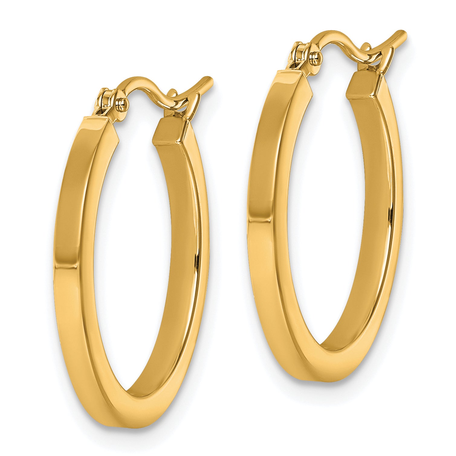 10k 2mm Square Tube Hoop Earrings Secondary image