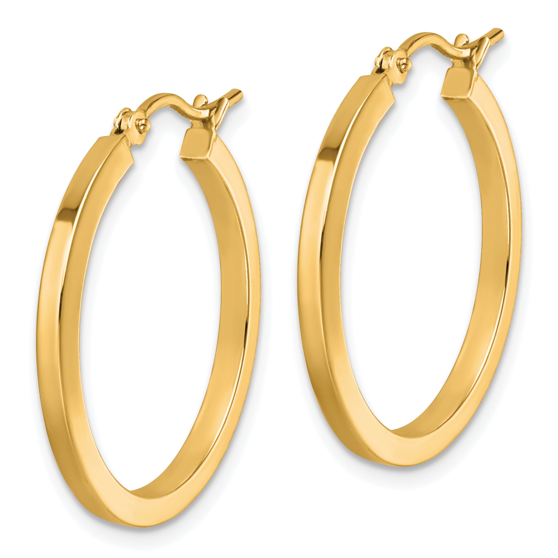 10k 2mm Square Tube Hoop Earrings Secondary image