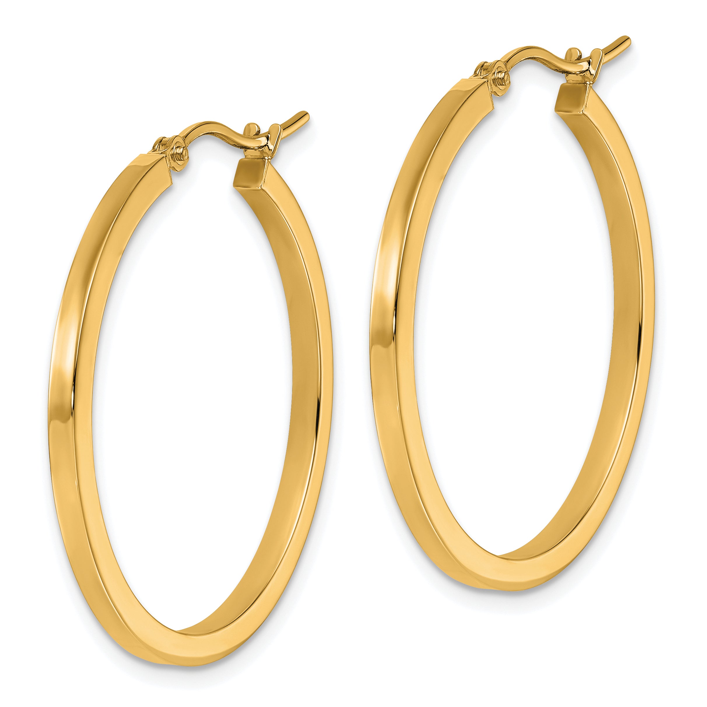 10k 2mm Square Tube Hoop Earrings Secondary image