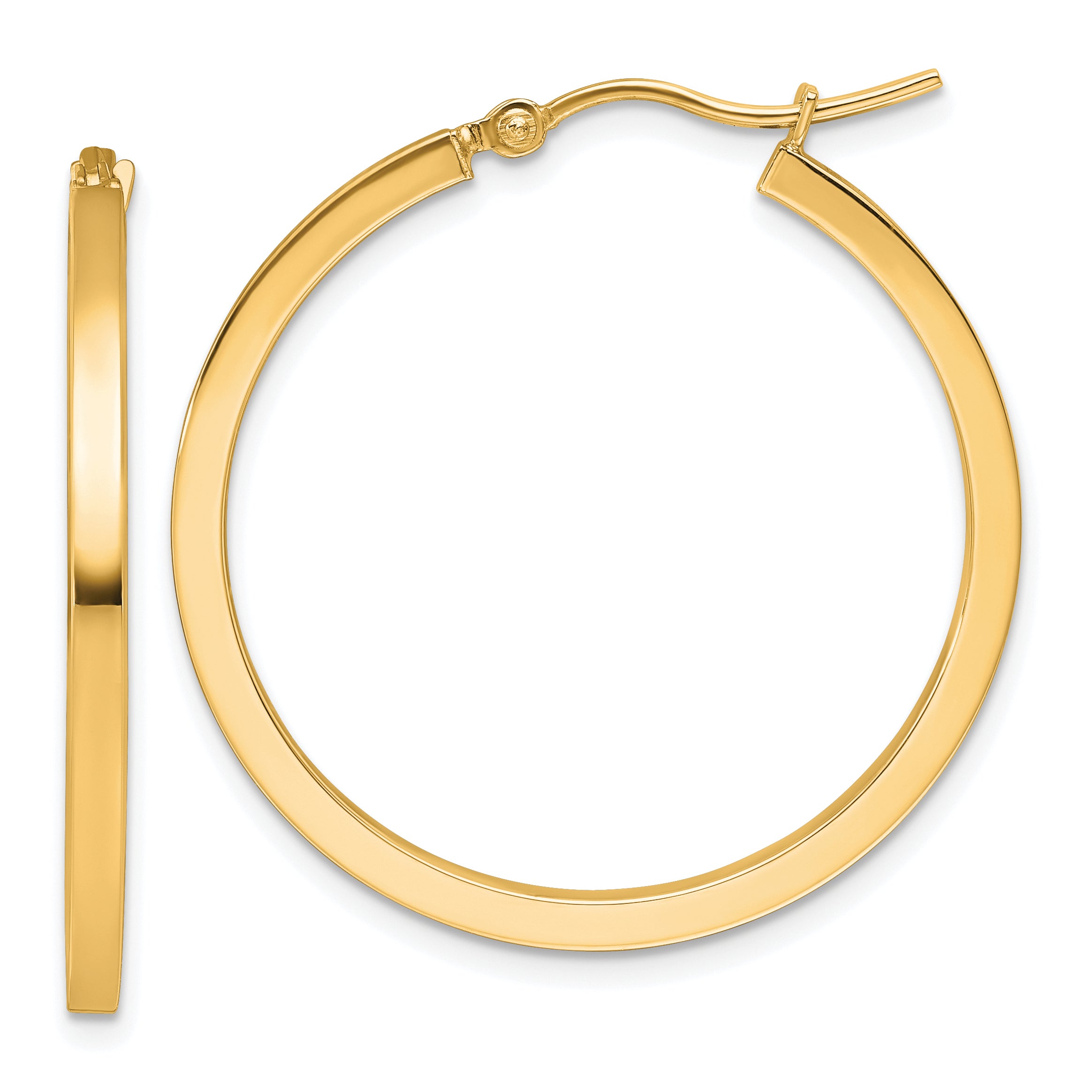 10k 2mm Square Tube Hoop Earrings Main image
