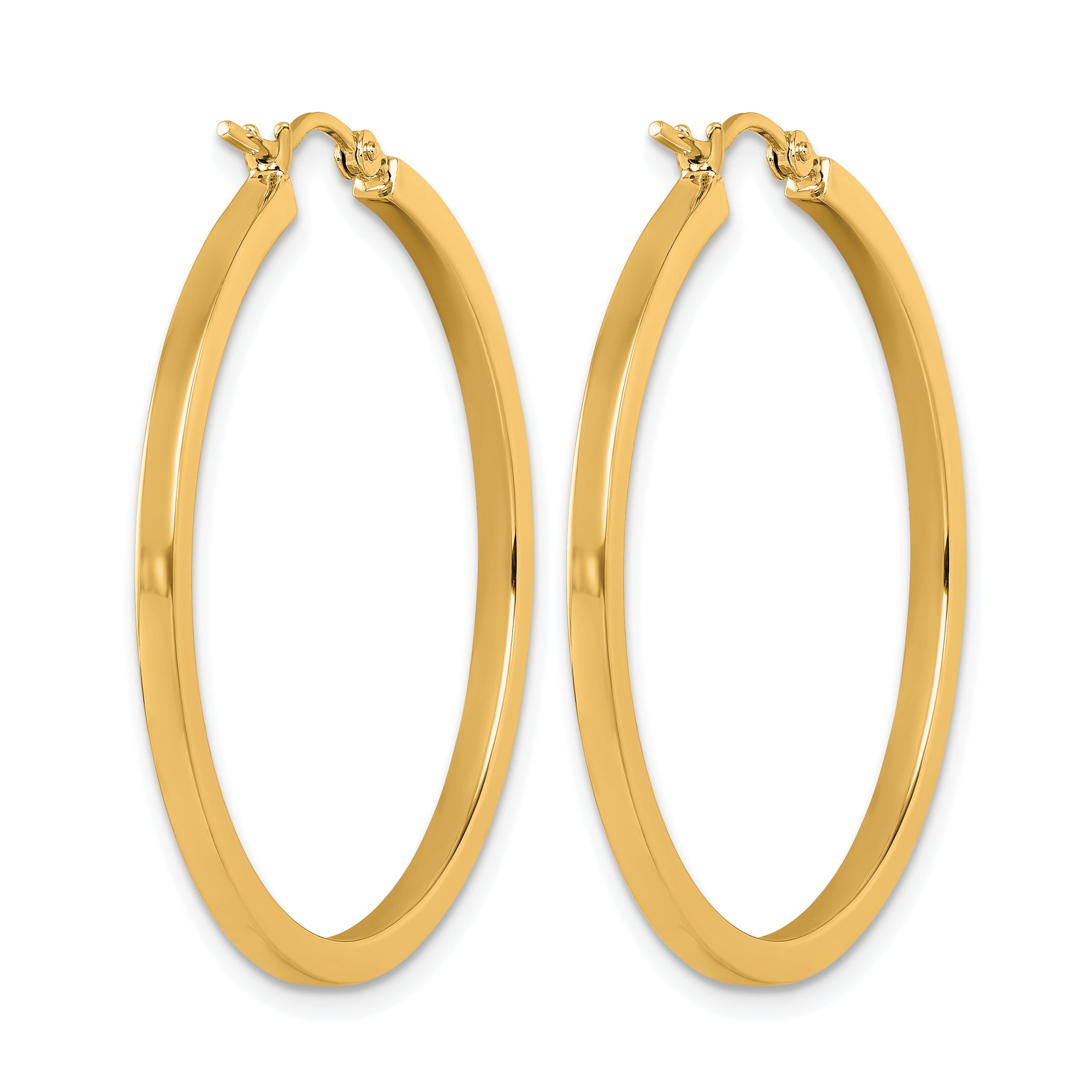 10k 2mm Square Tube Hoop Earrings