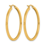 10k 2mm Square Tube Hoop Earrings