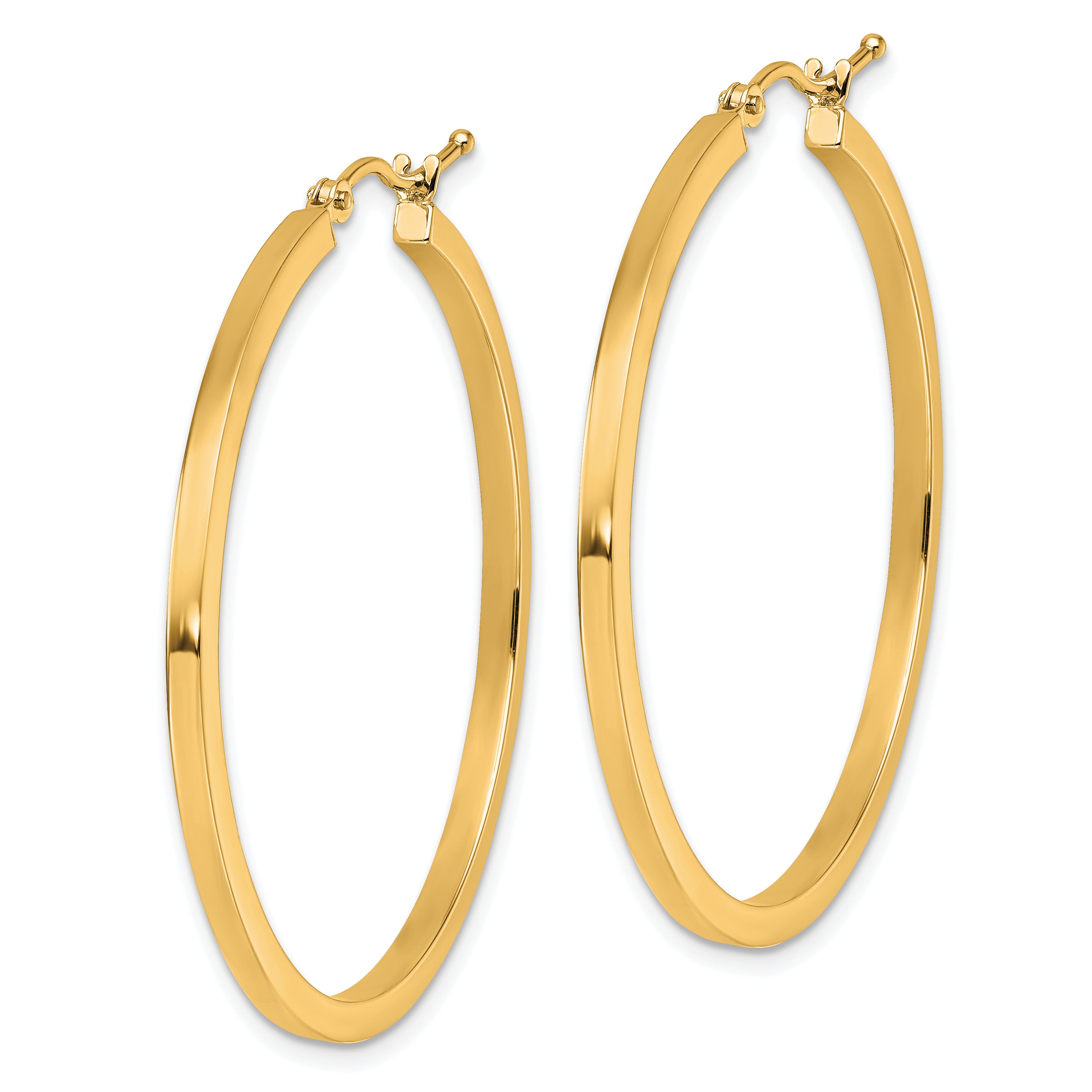 10k 2mm Square Tube Hoop Earrings Secondary image