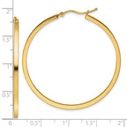 10k 2mm Square Tube Hoop Earrings