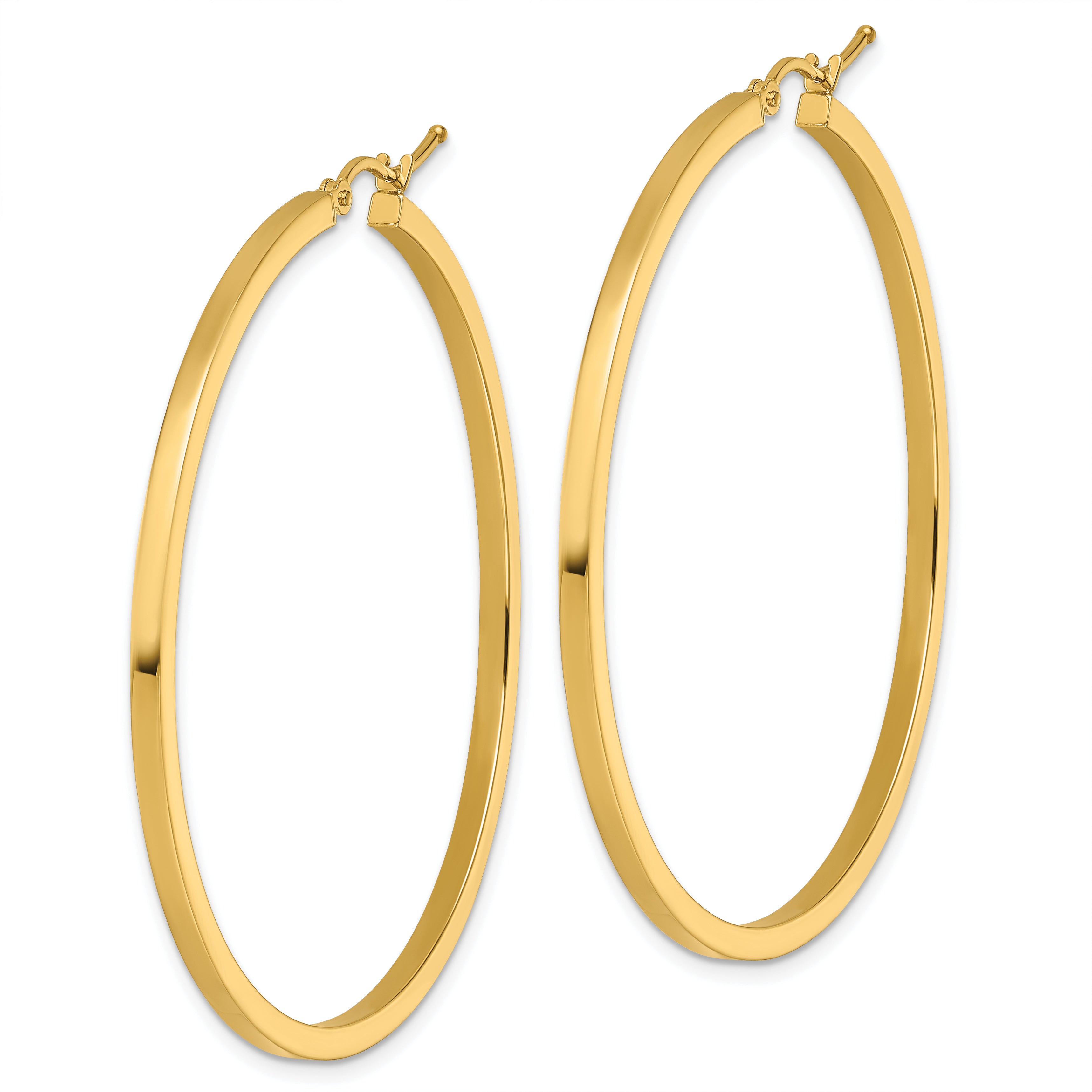 10k 2mm Square Tube Hoop Earrings