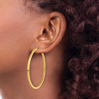 10k 2mm Square Tube Hoop Earrings