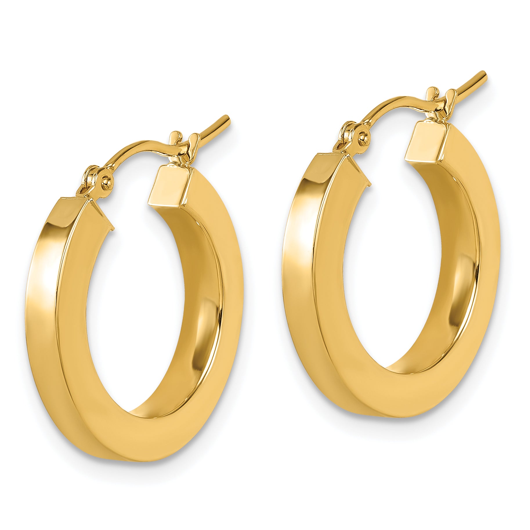 10k 3mm Polished Square Hoop Earrings Secondary image
