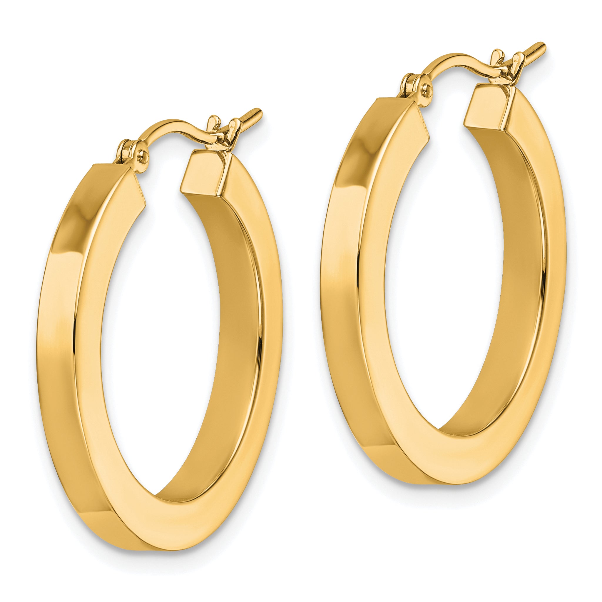 10k 3mm Polished Square Hoop Earrings Secondary image