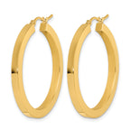 10k 3mm Polished Square Hoop Earrings