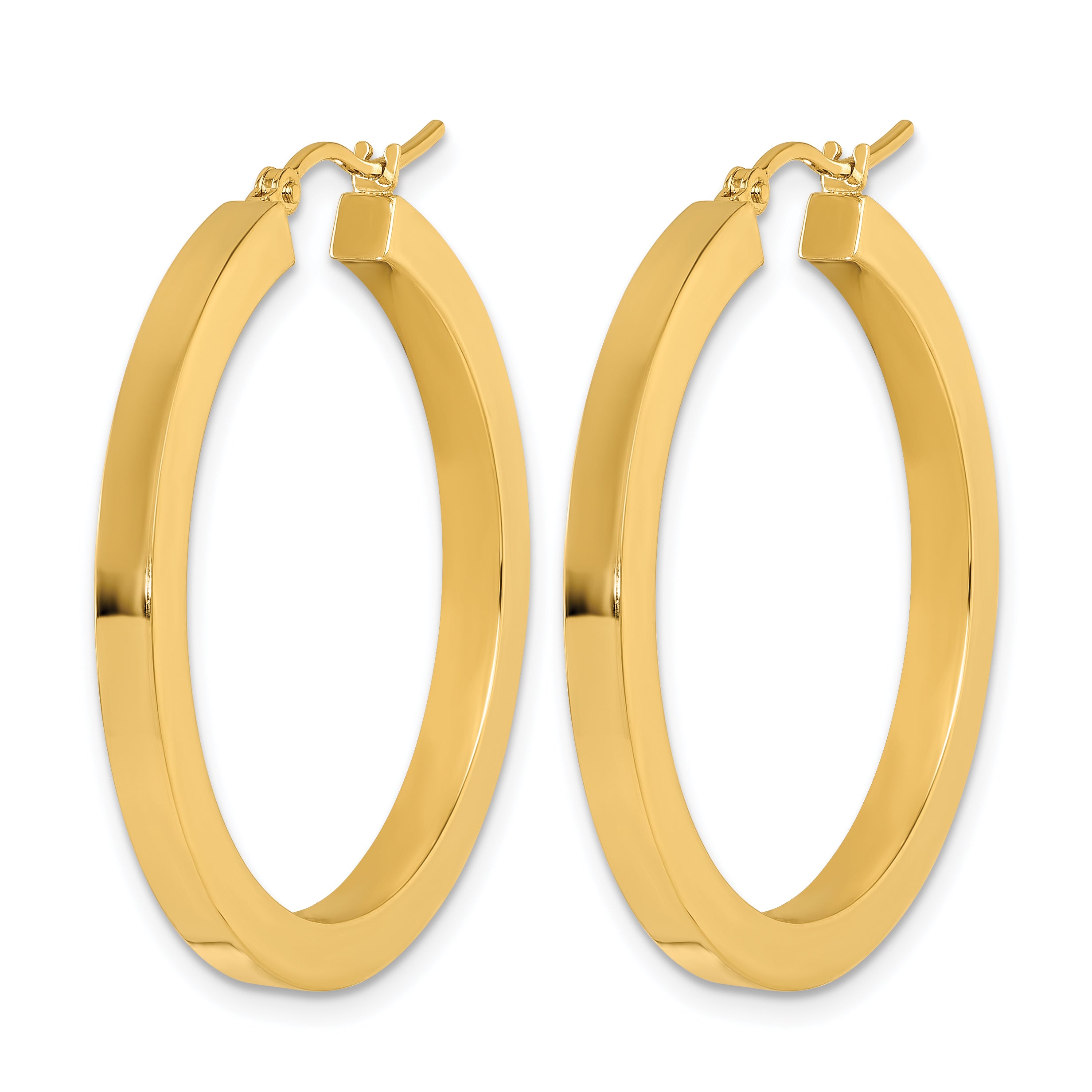 10k 3mm Polished Square Hoop Earrings
