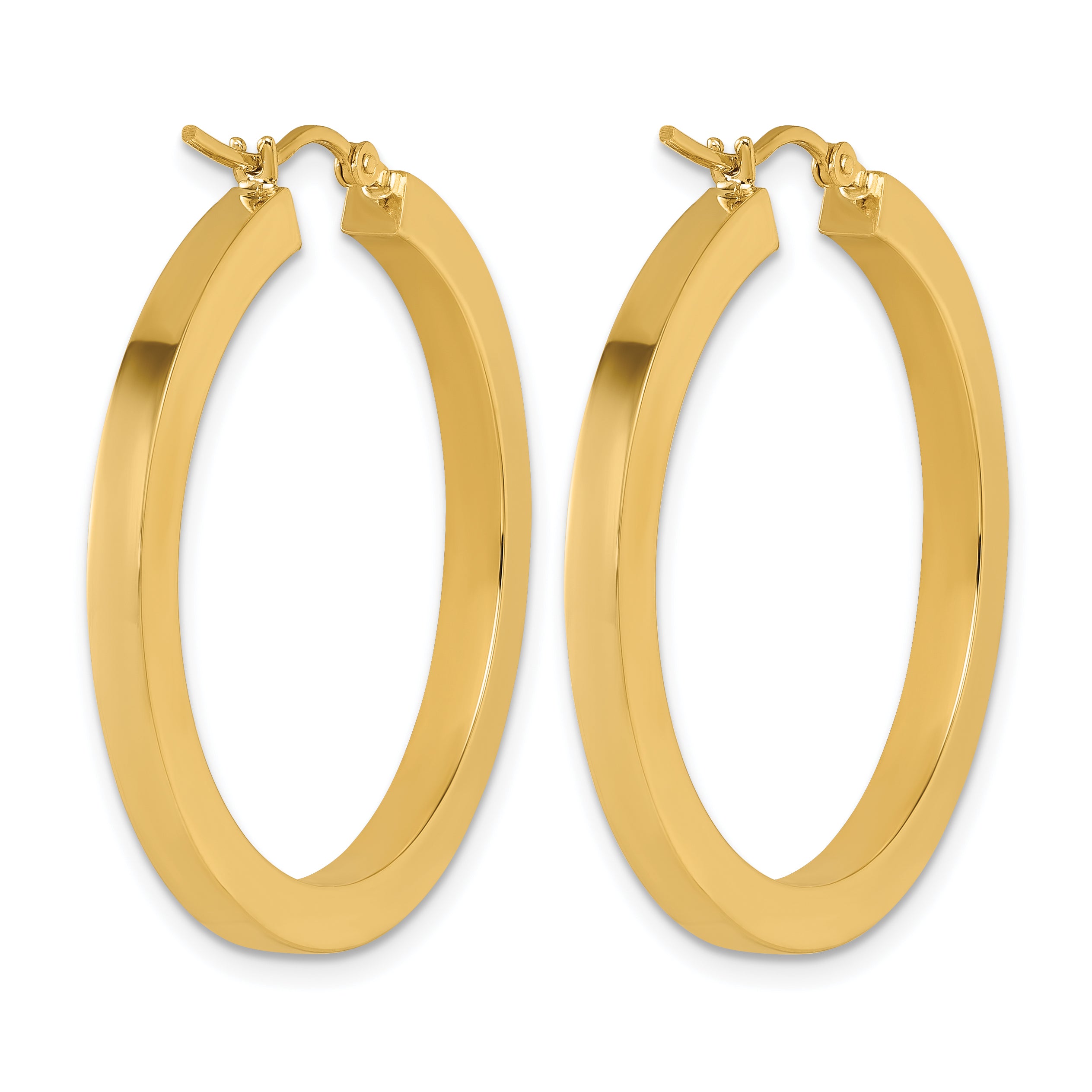 10k 3mm Polished Square Hoop Earrings