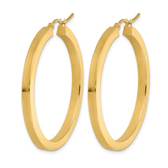 10k 3mm Polished Square Hoop Earrings