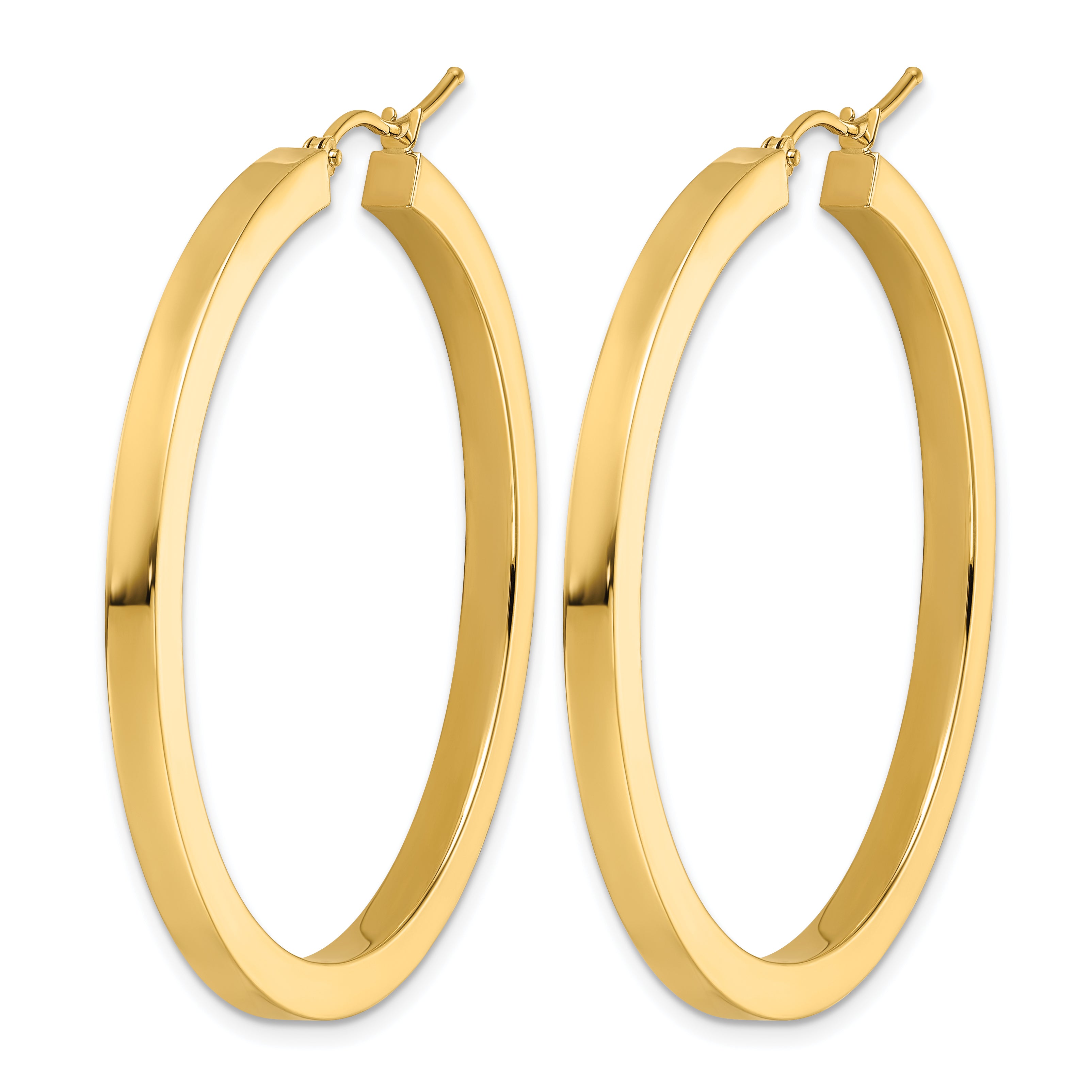 10k 3mm Polished Square Hoop Earrings