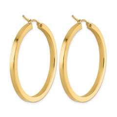 10k 3mm Polished Square Hoop Earrings
