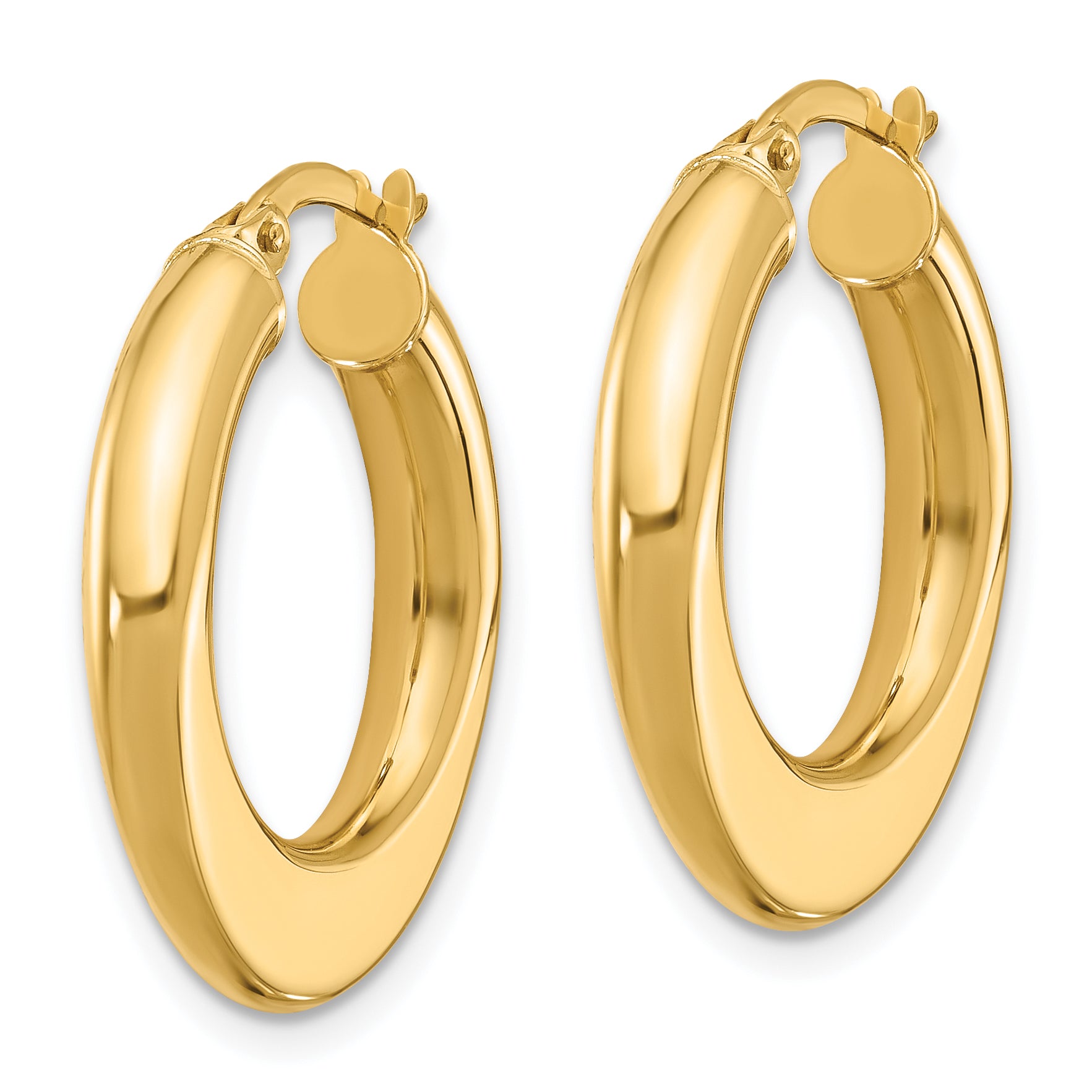 10K Polished Hoop Earrings Secondary image