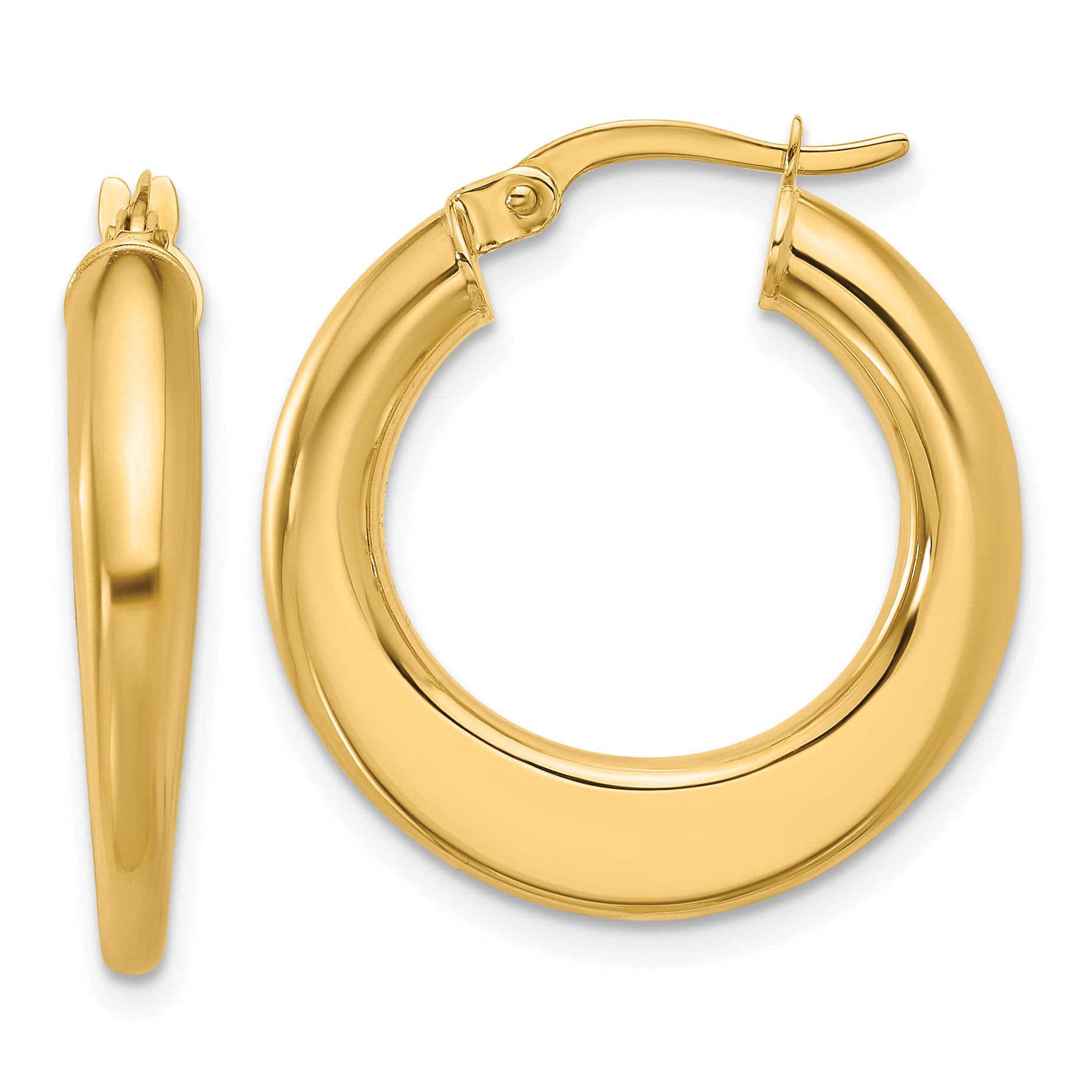 10K Polished Hoop Earrings Main image