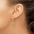 10K Polished Dangle Leverback Earrings