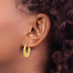 10K Polished and Diamond-cut Fancy Hoop Earrings
