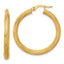 10k Polished and Textured Twisted Tube Hoop Earrings
