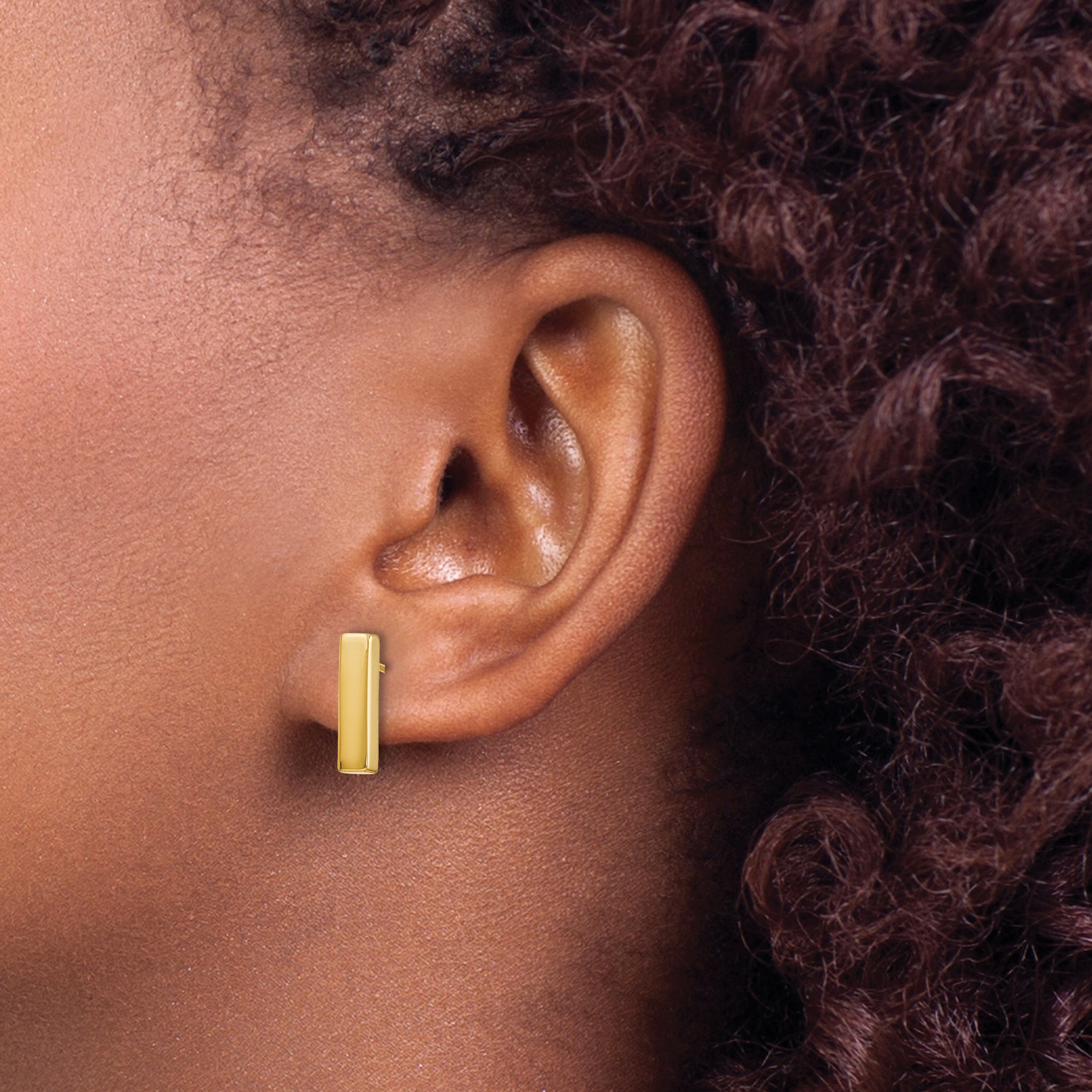 10K Polished Post Bar Earrings
