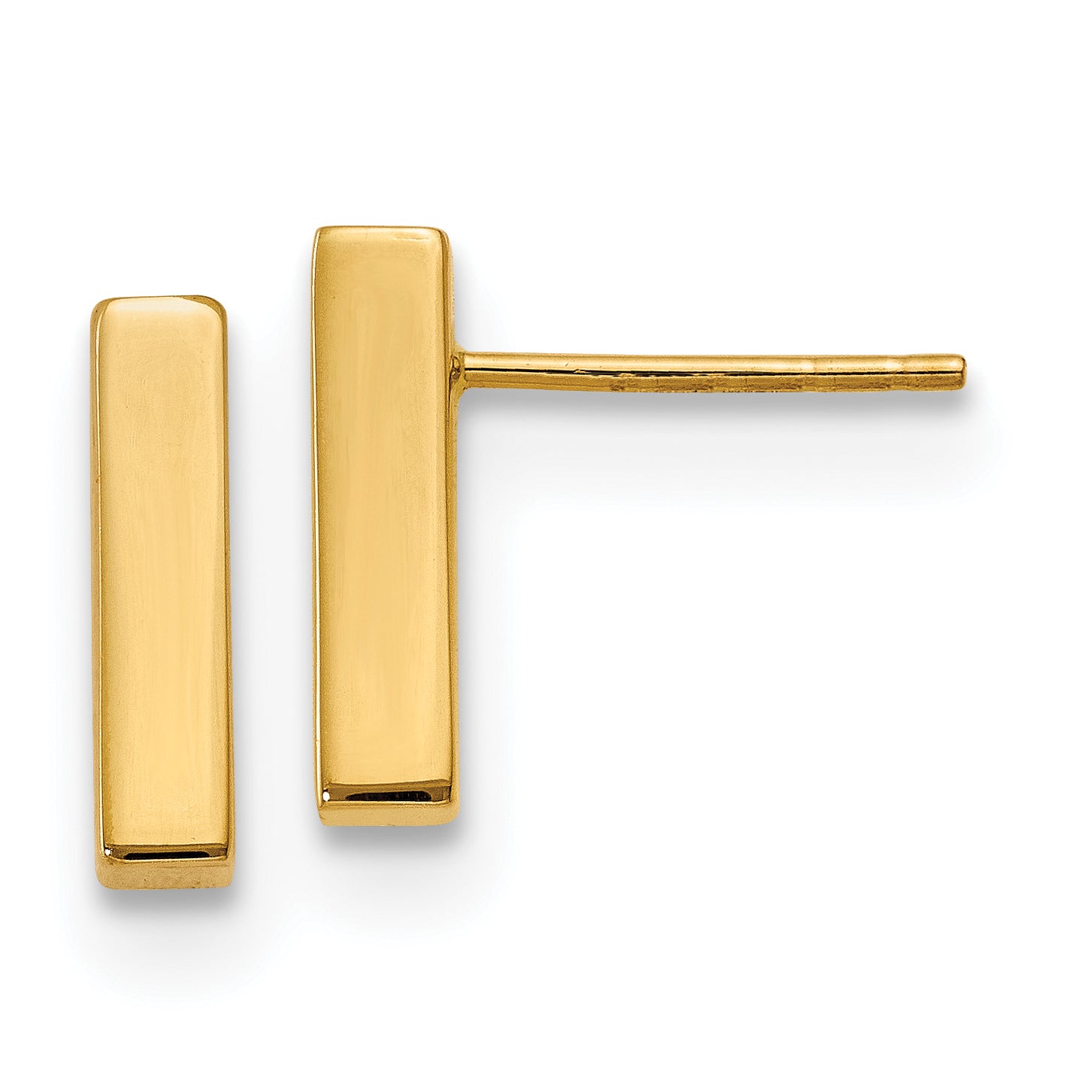 10K Polished Post Bar Earrings Main image