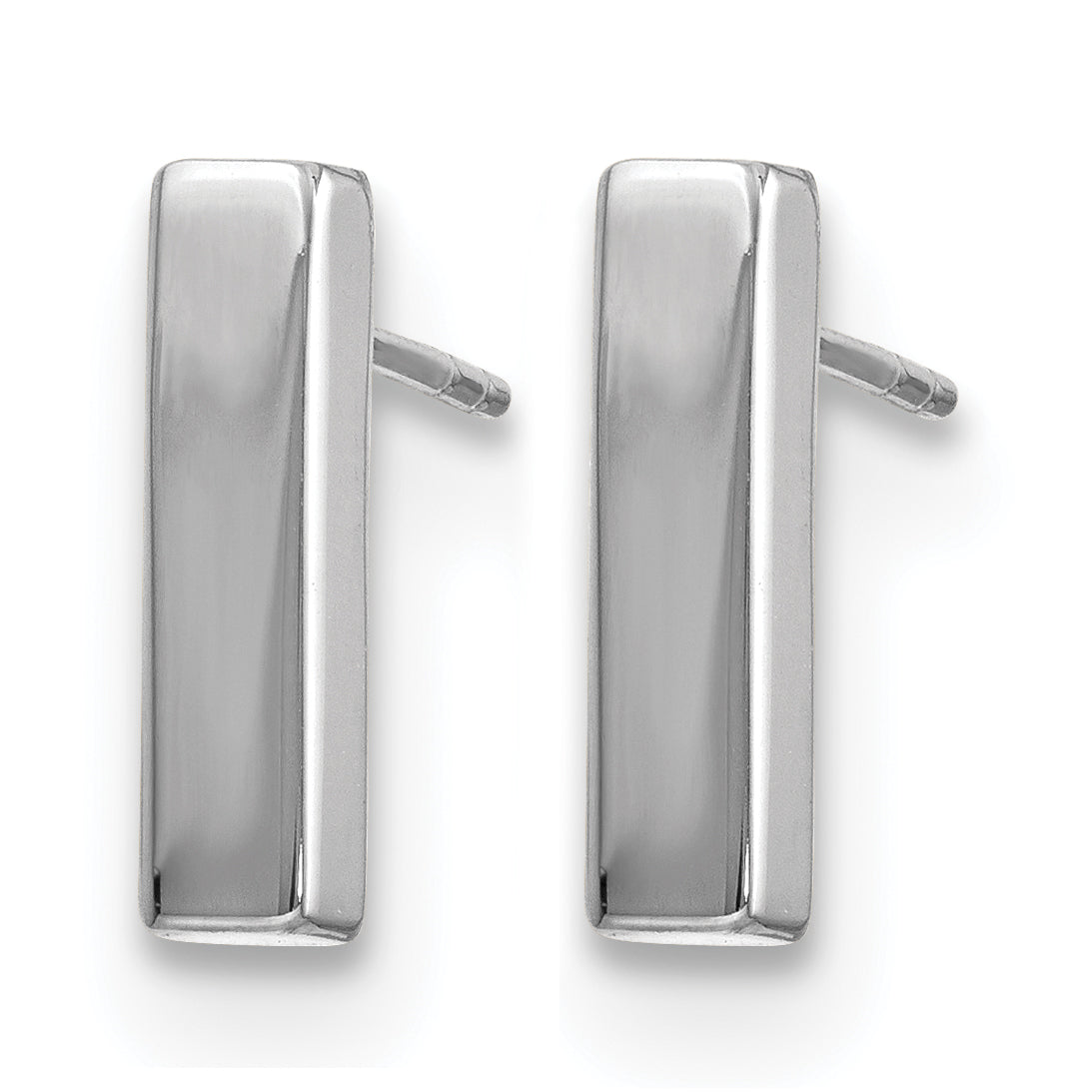 10K White Gold Polished Post Earrings