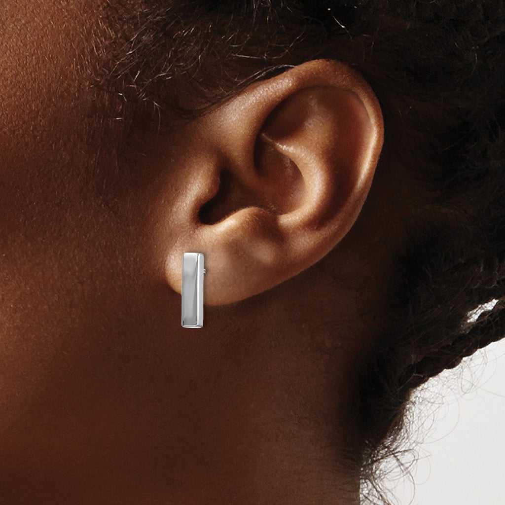 10K White Gold Polished Post Earrings