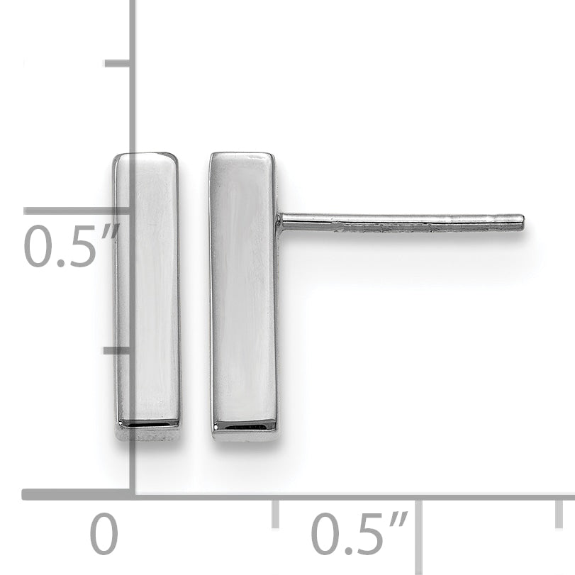 10K White Gold Polished Post Earrings