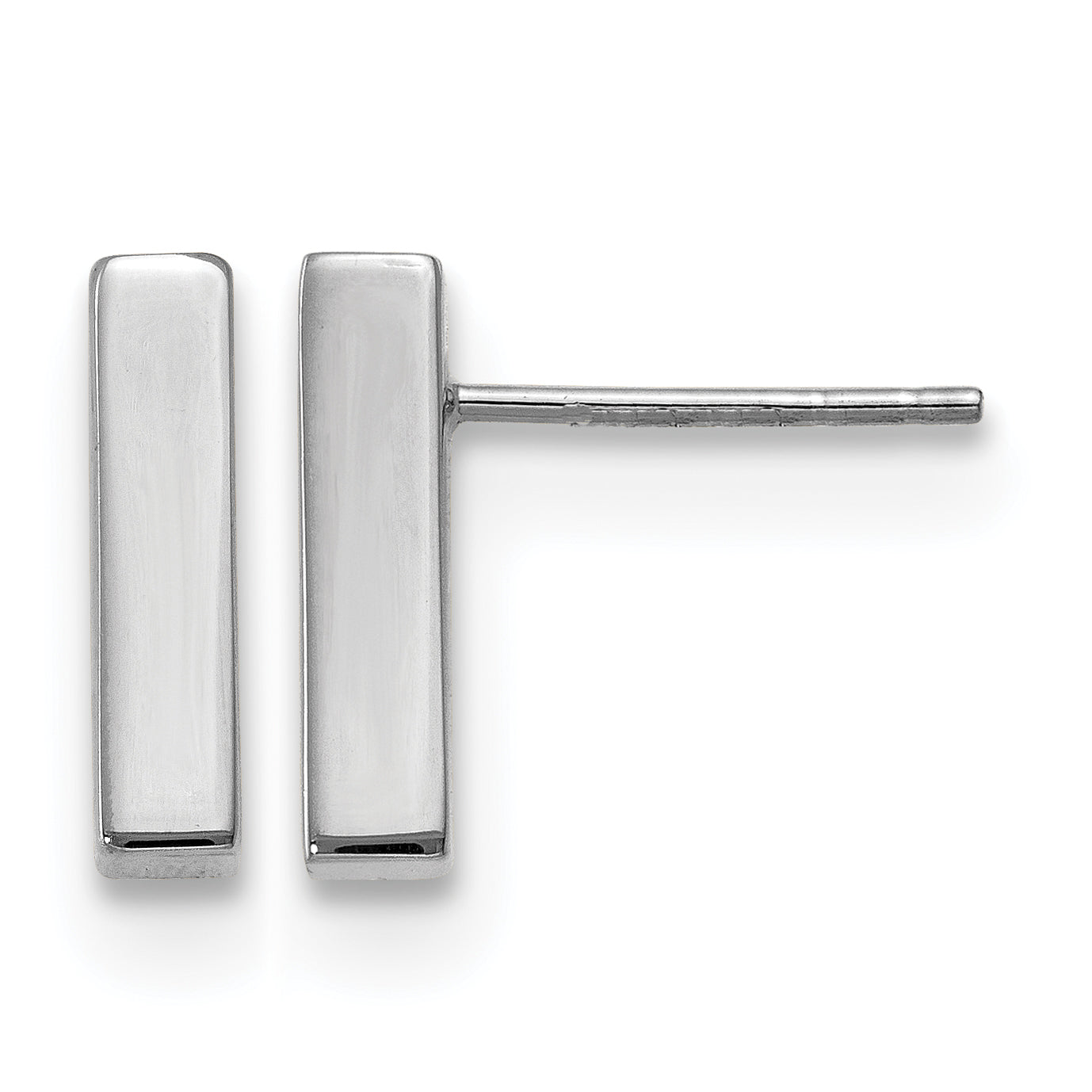 10K White Gold Polished Post Earrings Main image