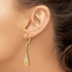 10K Polished and D/C Leverback Earrings