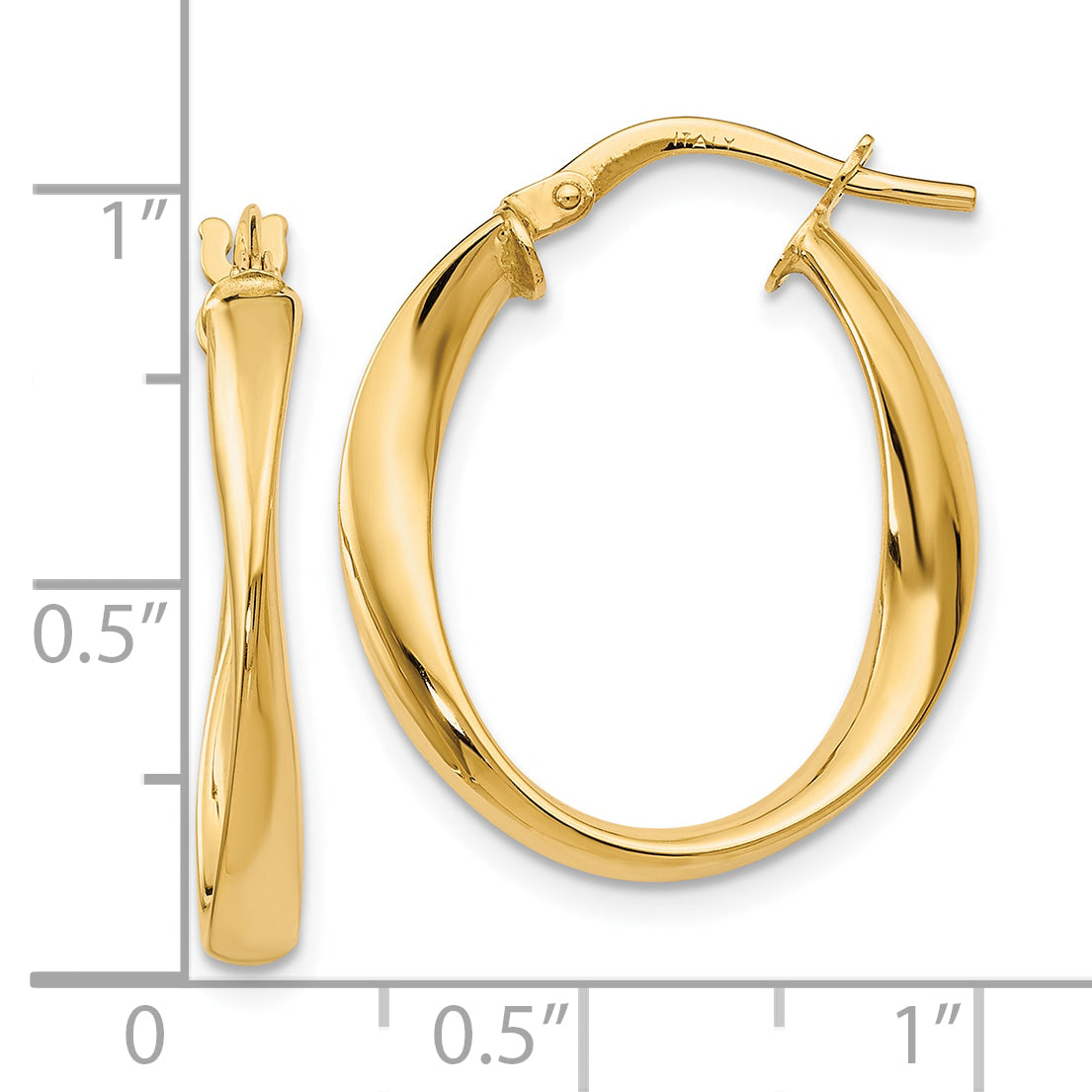 10K Polished Hoop Earrings