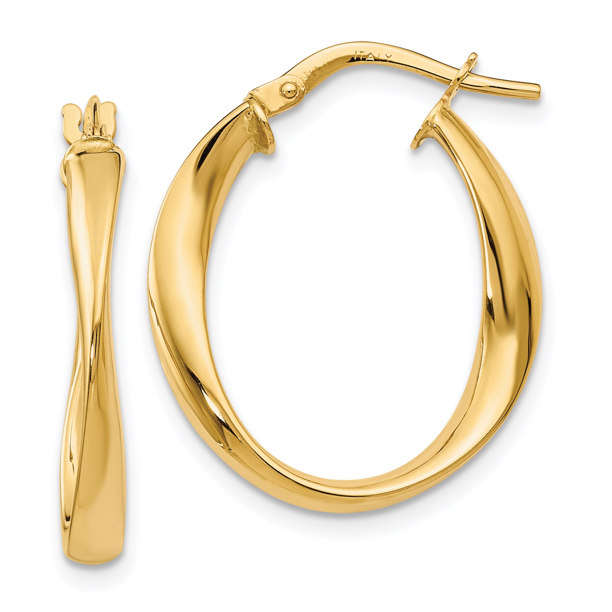 10K Polished Hoop Earrings Main image