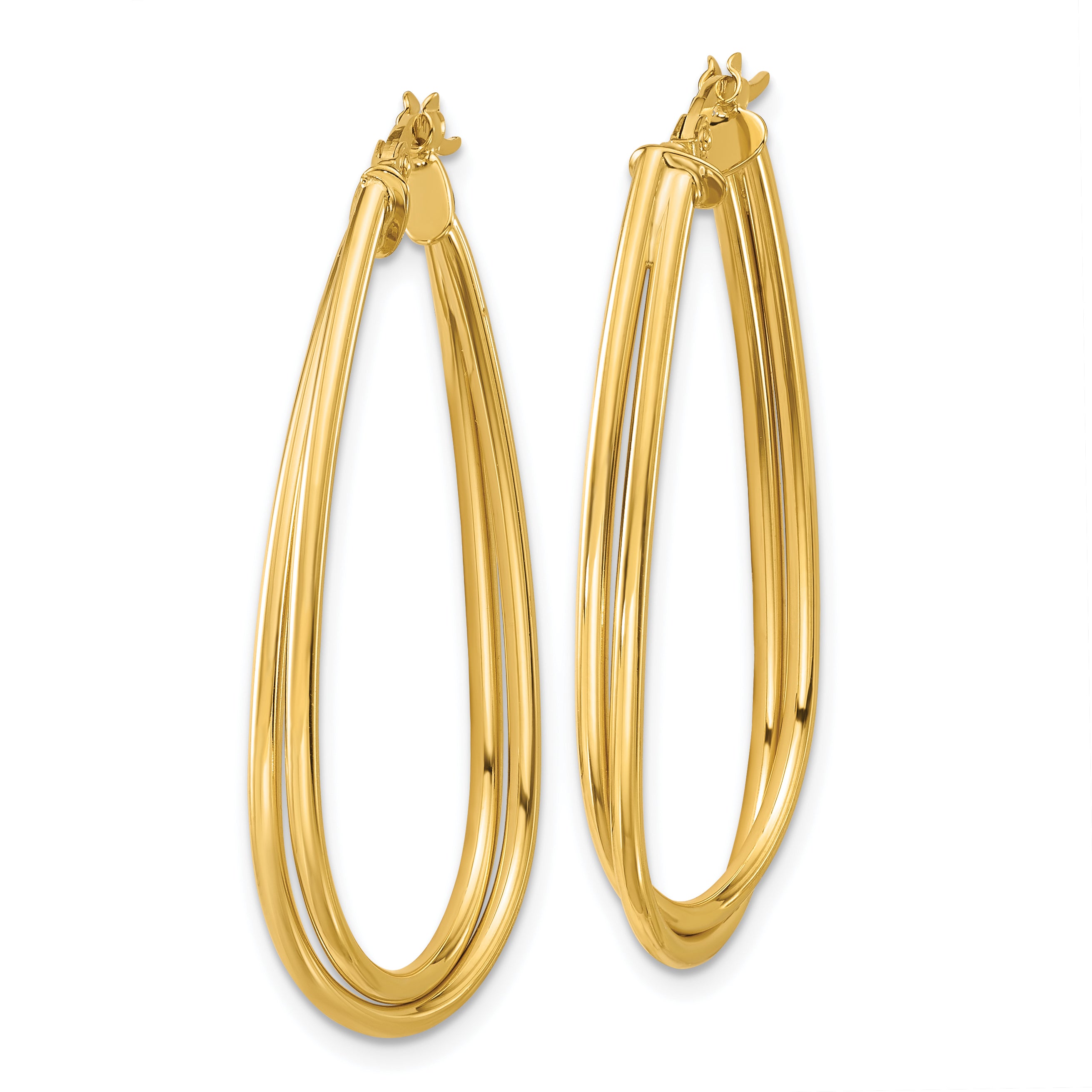 10K Polished Twist Teardrop Hoop Earrings Secondary image