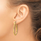10K Polished Twist Teardrop Hoop Earrings