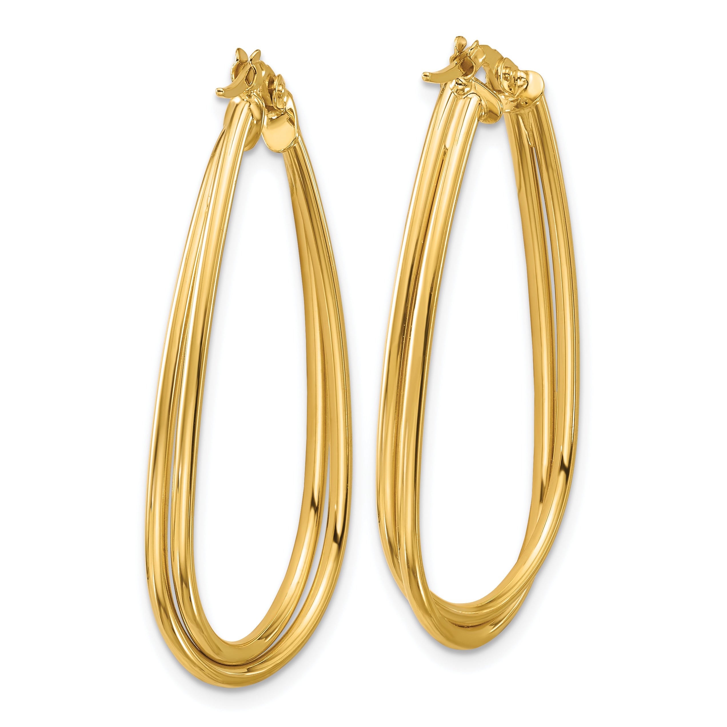 10K Polished Twist Teardrop Hoop Earrings