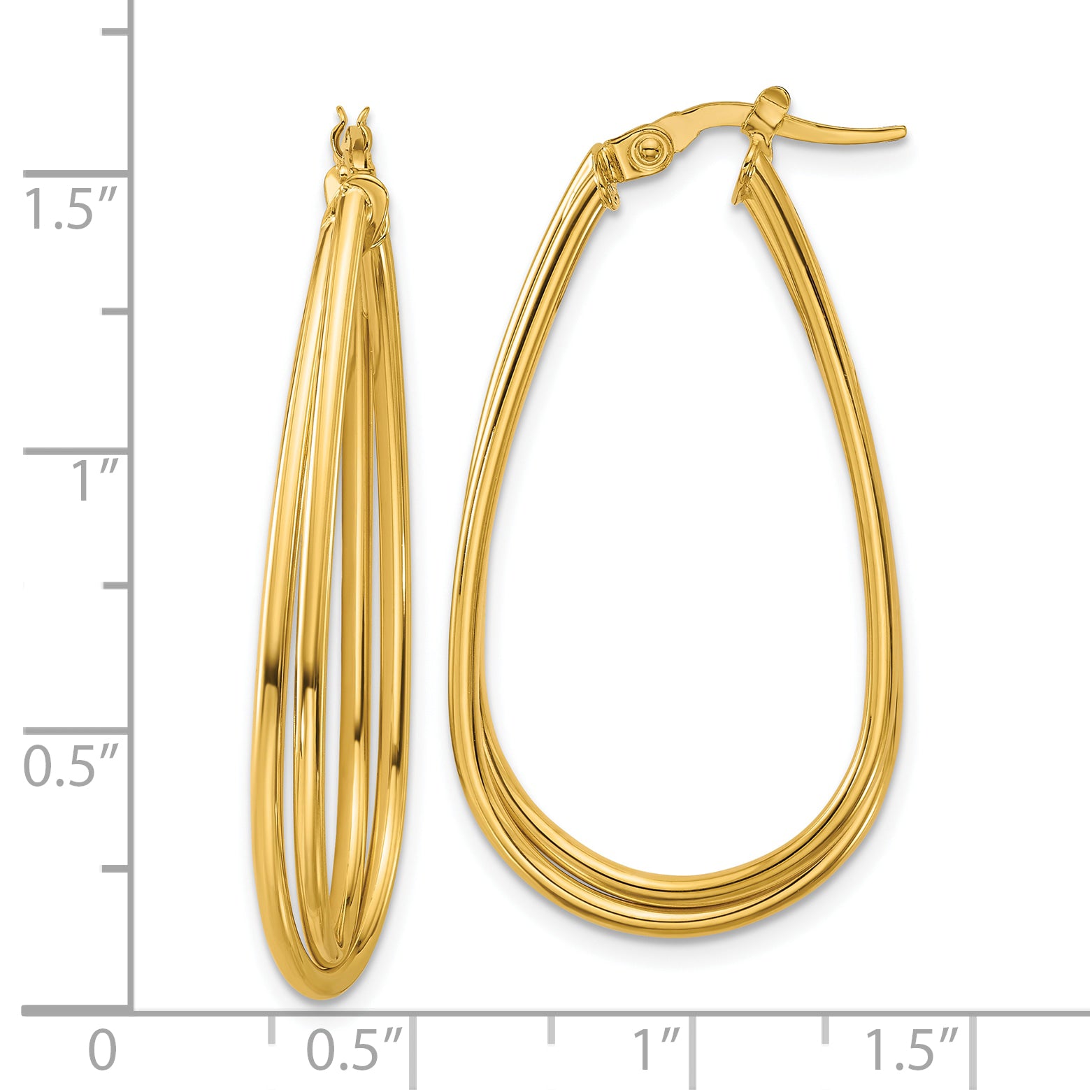 10K Polished Twist Teardrop Hoop Earrings