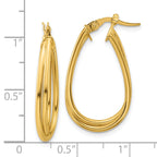 10K Polished Twist Teardrop Hoop Earrings