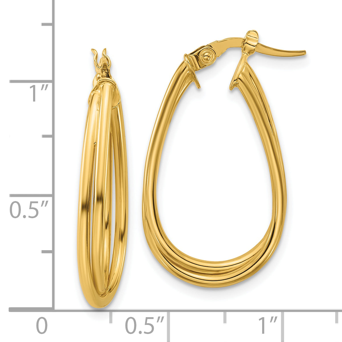 10K Polished Twist Teardrop Hoop Earrings