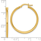 10K Polished Round Hoop Earrings