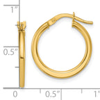 10K Polished Round Hoop Earrings