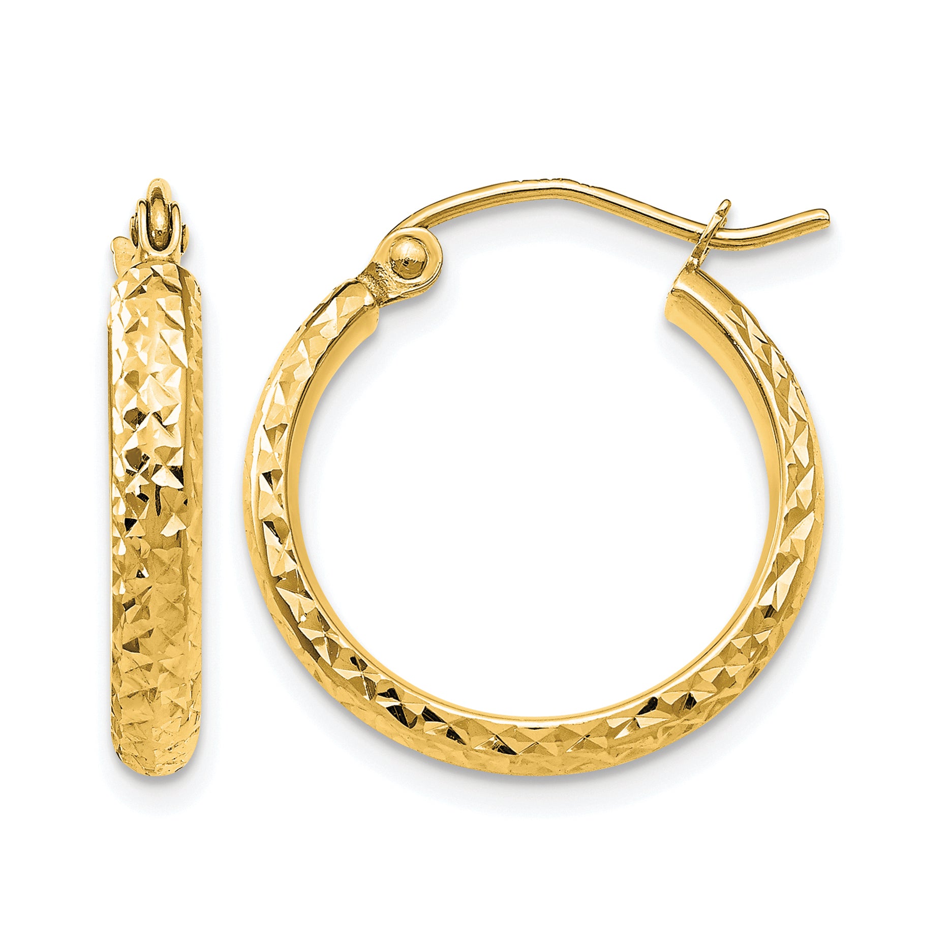 10k D/C 2.8x18mm Hollow Hoop Earrings Main image