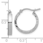 10k White Gold Small 3mm D/C Edge Polished Hoop Earrings