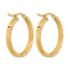 10k D/C Edge Medium 3mm Polished Hoop Earrings