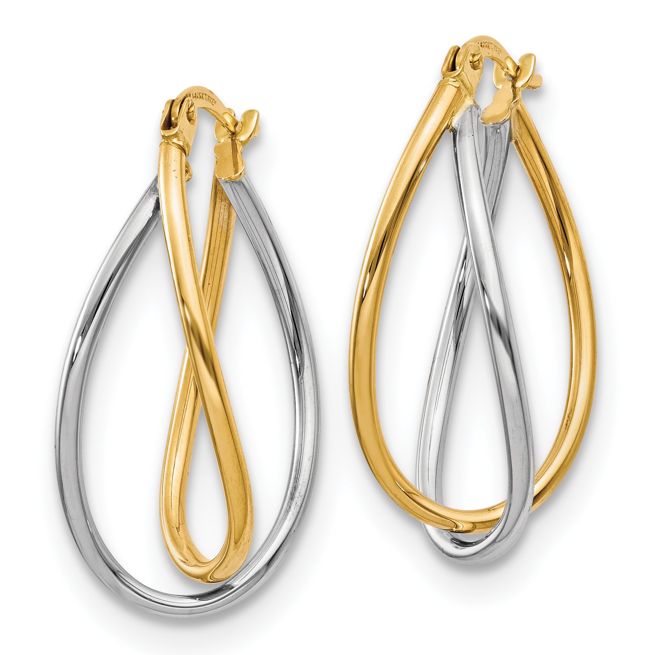 10K Two-tone Polished Fancy Earrings