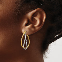 10K Two-tone Polished Fancy Earrings