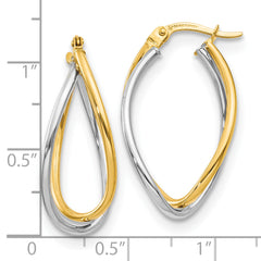 10K Two-tone Polished Fancy Earrings
