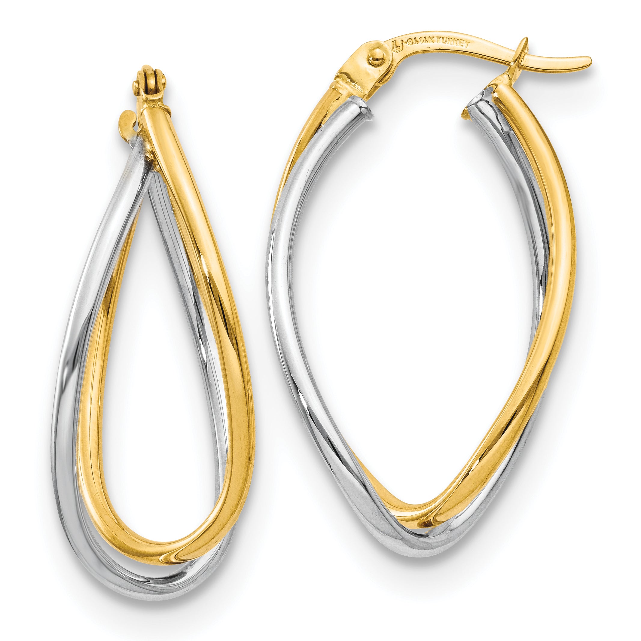 10K Two-tone Polished Fancy Earrings