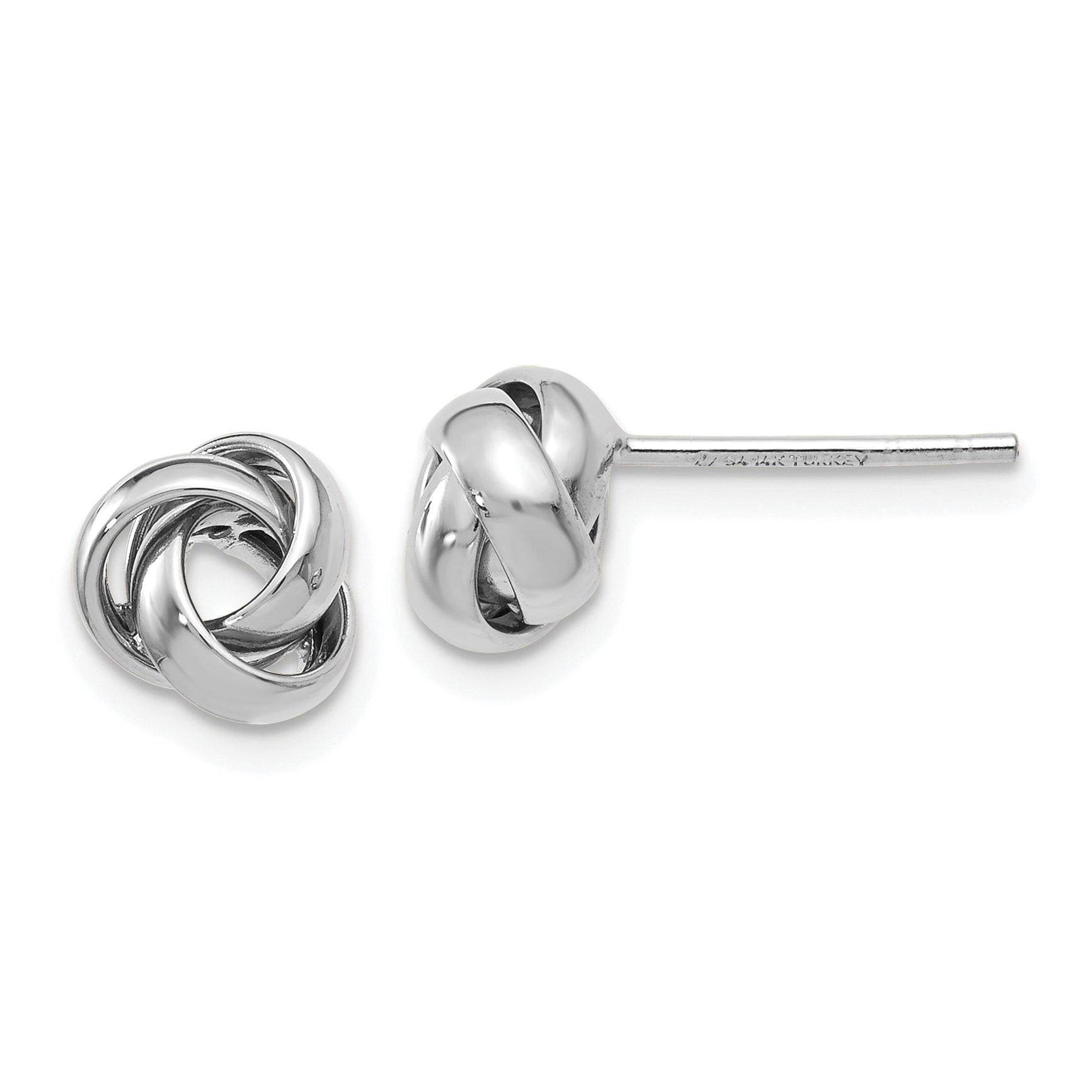 10K White Gold Polished Post Earrings Main image