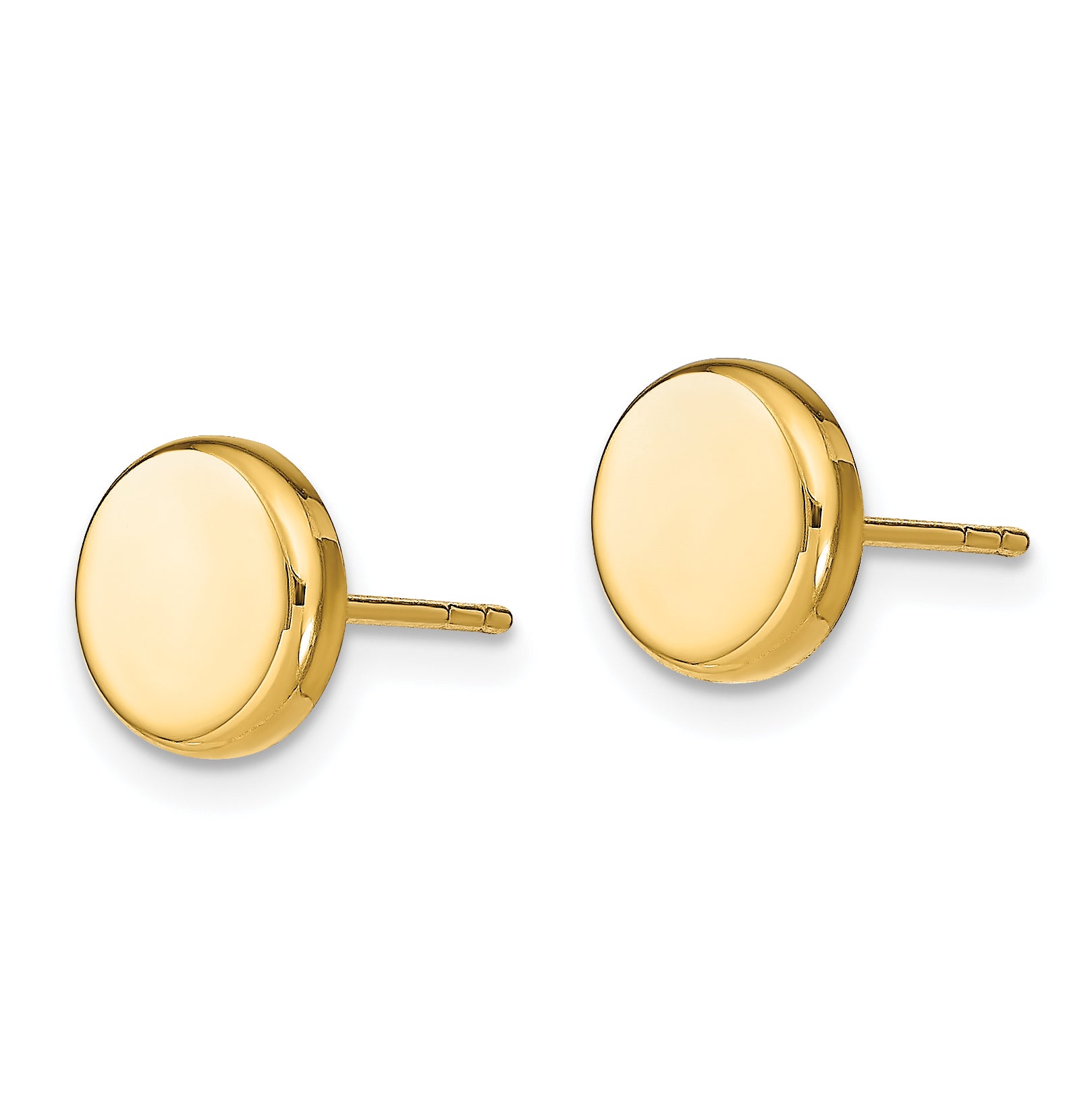 10k Polished Button Post Earrings