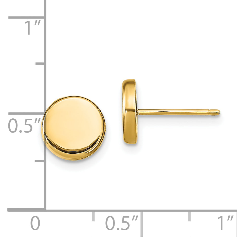 10k Polished Button Post Earrings